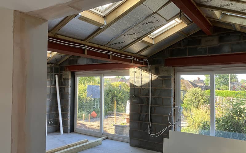 Housing extension being built