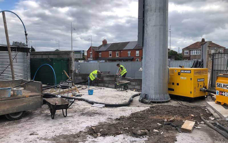 Building work in North Wales