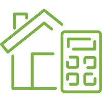 House with calculator icon